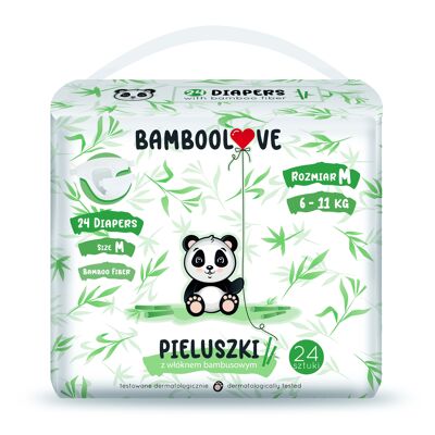 Couches en BAMBOU taille M (6-11 kg) 24 pcs BAMBOOLOVE