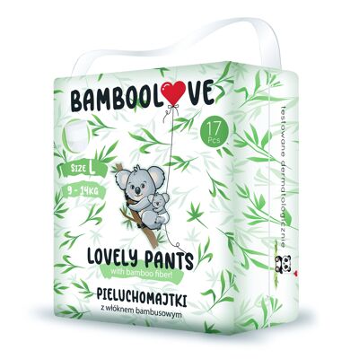 BAMBOO pantaloni pull-up per pannolini taglia L (9-15 kg) 17 pezzi BAMBOOLOVE