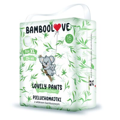 BAMBOO nappy pull-up culotte taille XL (12-18 kg) 16 pcs BAMBOOLOVE