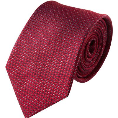 Tie with crossed patterns and small dots in silk