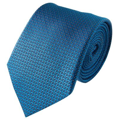 Luminous tie with crossed patterns in silk