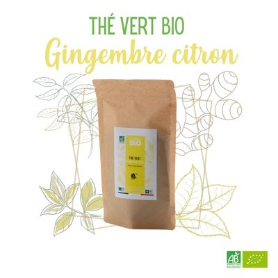 Thé vert GINGEMBRE CITRON - coupe fine spéciale infusion instantanée - Sachet 100 g