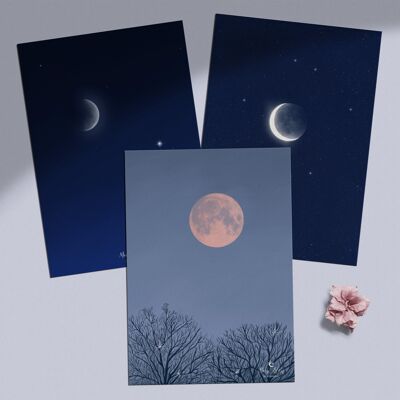 Collection de cartes postales Rêves au clair de lune