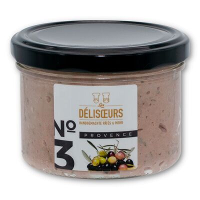 Paté No. 3 Provenza - paté de hígado con aceitunas verdes, ajo y hierbas provenzales, 180 g