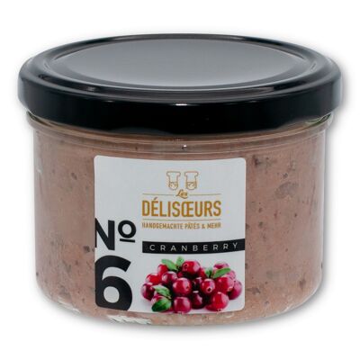 Pâté No. 6 Cranberry - Leberpastete mit Cranberry, Schokolade und Ingwer, 180 g