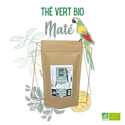 Feuilles de thé en vrac MATÉ thé vert & citron - coupe fine spéciale infusion instantanée - Sachet 100 g