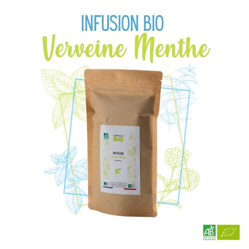 Infusion VERVEINE MENTHE - coupe fine spéciale infusion instantanée - Sachet 100 g