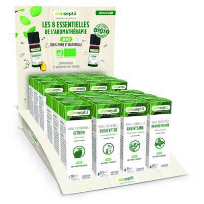 Pack 8 Huiles Essentielles flacons compte gouttes de 10ml