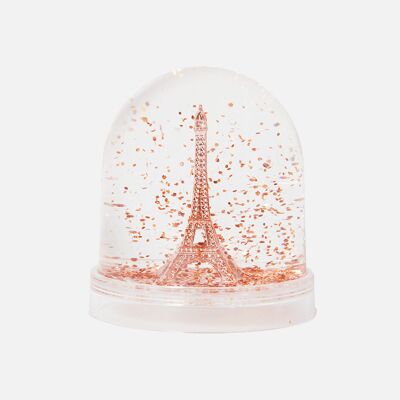 Bola de nieve de la Torre Eiffel (GM) y purpurina cobre