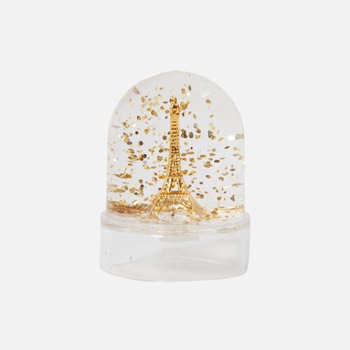 Mini boule à neige tour Eiffel dorée