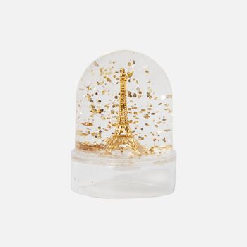 Mini boule à neige tour Eiffel dorée 1