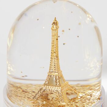 Mini boule à neige tour Eiffel dorée 2