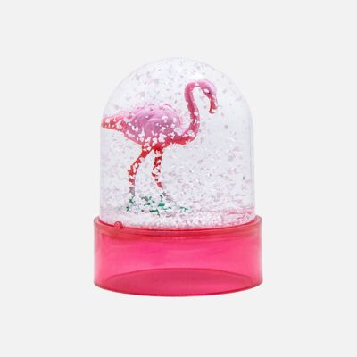 Mini Flamingo und Schneekugel
