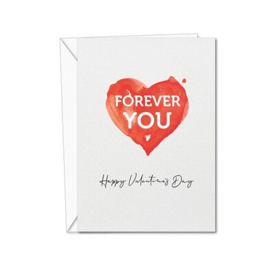 Forever You Heart Valentines Card | Carte coeur rouge | Carte de voeux Saint Valentin | Carte Saint Valentin | Pour Lui | Pour papa (1173118855)