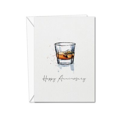 Alles- Gute zum Jahrestags-Whisky-Karte | Jubiläumskarte | Whisky-Karte | Alles- Gute zum Jahrestags-Whisky-Gruß-Karte | Whisky-Karte | Für ihn (1039611429)