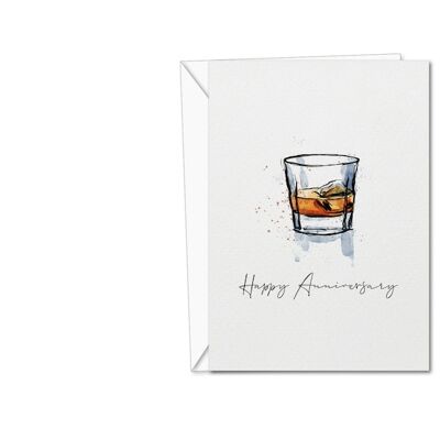 Happy Anniversary Whisky Card | Anniversary Card | Whisky Card | Happy Anniversary Whisky Greeting Card | Whiskey Card | For Him (1039611429)