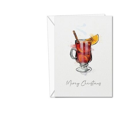 Biglietto di Natale con vin brulè | Cartolina di Natale | Carta del vin brulé | Cartolina di Natale | Carta di Natale | Set di biglietti di Natale | Carte di Natale divertenti - 30 carte (1106219537-3)