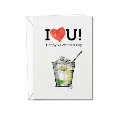 Je t'aime carte de Saint Valentin | Carte Saint Valentin personnalisée | Carte Cocktails Personnalisée | Cartes spéciales Saint-Valentin (1173122839)