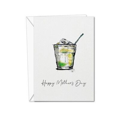 Tarjeta feliz del día de madre G&T de <br> Agrega Estilo A Su Móvil! Tarjeta de ginebra y tónica del día de la madre | tarjeta de la ginebra y de la tónica | ginebra y tónica tarjeta de felicitación | Para Ella (1187780423)
