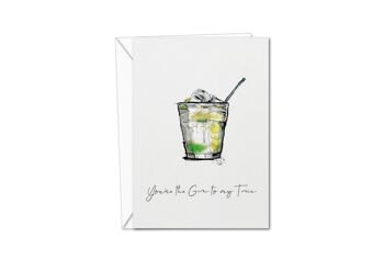 Carte Gin-Tonic | Carte de Saint Valentin Gin | Carte G&T | Gin et carte de vœux tonique | Carte Saint Valentin | Pour lui | Pour papa (1173112963)