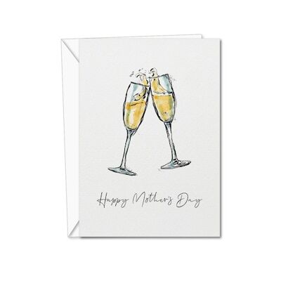 Carte de bonne fête des mères | Carte Champagne Fête des Mères | Carte Champagne | carte de voeux de champagne | Pour elle (1173817384)