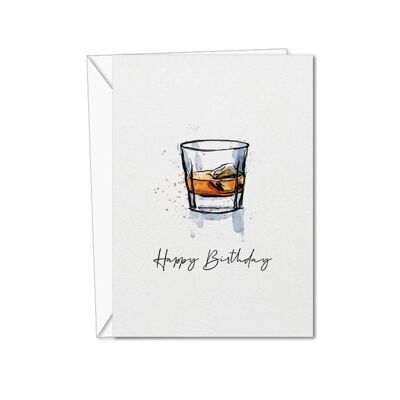 Carte joyeux anniversaire | Carte d'anniversaire | Carte Whisky | Carte de voeux joyeux anniversaire whisky | Carte Whisky | Pour Lui, Elle, Couples (1024333446)