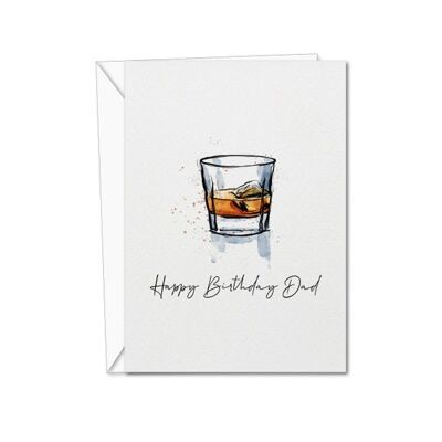 Happy Birthday Dad Card | Birthday Card | Whisky Card | Happy Birthday Whisky Greeting Card | Whiskey Card | For Him | For Dad (1062825279)