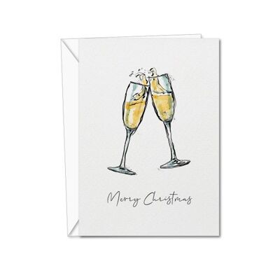 Champagne Christmas Card | Christmas Card | Champagne Card | Xmas Champagne | Champagne Card | Christmas Card Set | Fun Xmas Cards - 5 Cards (1101276103-1)