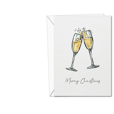 Cartolina di Natale con champagne | Cartolina di Natale | Carta Champagne | Champagne di Natale | Carta Champagne | Set di biglietti di Natale | Carte di Natale divertenti - 10 carte (1101276103-2)