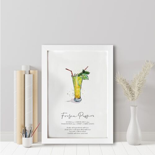 Fresca Passion cocktail recipe print | Fresca Passion cocktail | Cocktail lover | Cocktail lover gift | Cocktail wall art (1058667910-0)