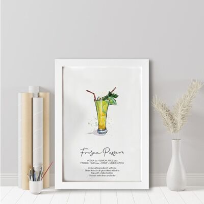 Stampa ricetta cocktail Fresca Passion | Cocktail Fresca Passion | Amante dei cocktail | Regalo amante dei cocktail | Decorazione murale cocktail (1058667910-2)