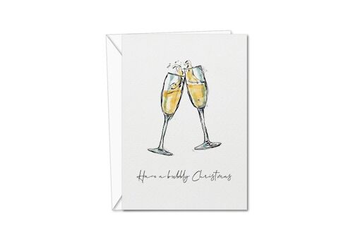 Have a Bubbly Christmas Card | Christmas Card | Champagne Card | Champagne Christmas Card | Christmas Card Set | Fun Xmas Cards - 10 Cards (1087345910-2)
