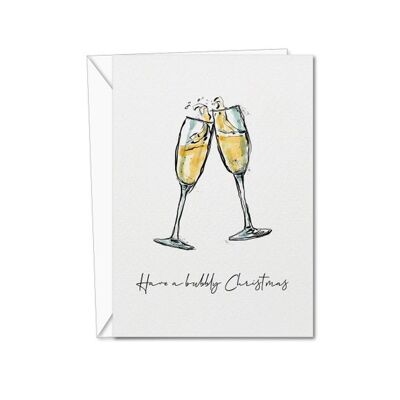 Have a Bubbly Christmas Card | Christmas Card | Champagne Card | Champagne Christmas Card | Christmas Card Set | Fun Xmas Cards - 40 Cards (1087345910-5)