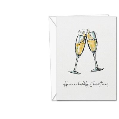Have a Bubbly Christmas Card | Christmas Card | Champagne Card | Champagne Christmas Card | Christmas Card Set | Fun Xmas Cards - 40 Cards (1087345910-5)