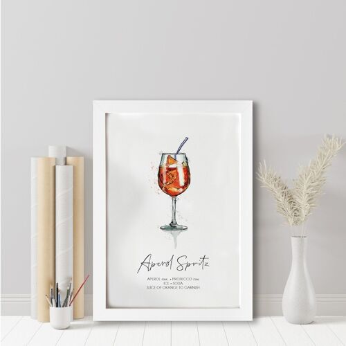 Aperol Spritz cocktail recipe print. Aperol Spritz cocktail. Cocktail lover. Cocktail lover gift. Cocktail wall art. (1009109681-0)