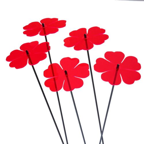 Medium Garden Décor Ornaments Set of 5 'Double Blossom'