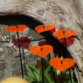 Ensemble de 5 décorations de jardin moyennes 'Coeur' 5