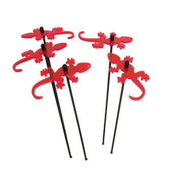 Lot de 5 petites décorations de jardin 'Gecko' 22