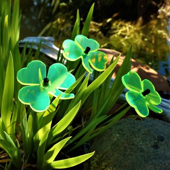 Lot de 3 petites décorations de jardin 'Shamrock' 7