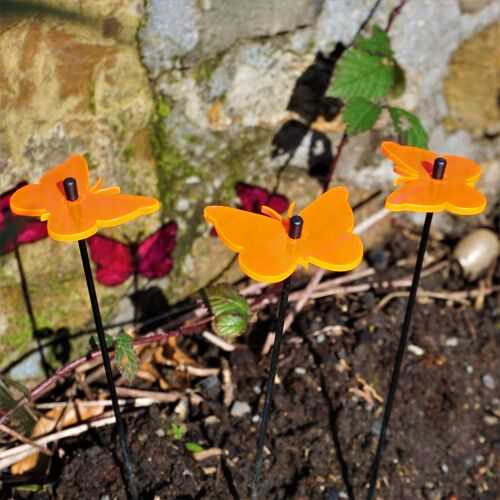 Small Garden Décor Ornaments Set of 3 'Gatekeeper Buttefly'