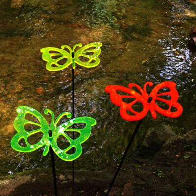 Juego de 3 adornos decorativos de jardín grandes 'Comma Butterfly'