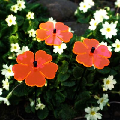 Kleine Gartendeko Ornamente 3er-Set 'Double Blossom'