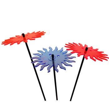 Lot de 3 grandes décorations de jardin 'Smiling Sun' 4