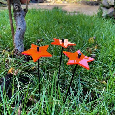 Small Garden Décor Ornaments Set of 3 'Shining Stars'