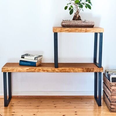 modular shelf with natural edge in oak wood - 50 cm - 25 mm