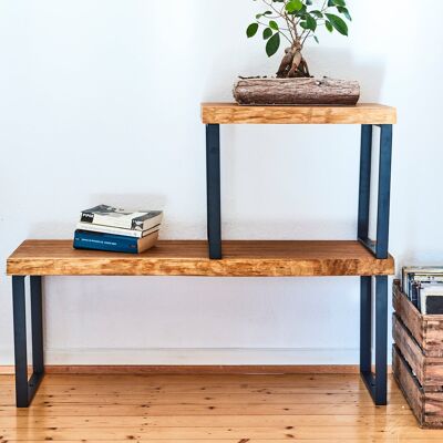 modular shelf with natural edge made of oak wood - 50 cm - 40 mm