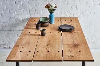 Table à manger chêne / table de cuisine chêne / table de jardin / unique - 120 x 70 cm 3