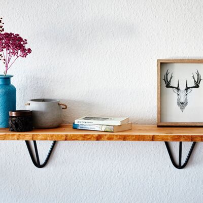 unique oak wall shelf / bookcase - silver