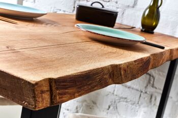 petite table à manger / table de cuisine en chêne / unique / chemins de table - 100 cm - pieds en épingle 3
