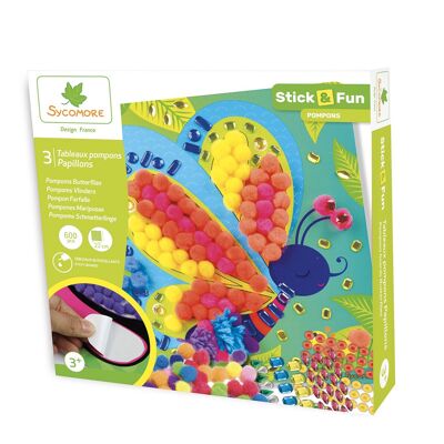 Sycomore - stick’n fun - pompoms papillons